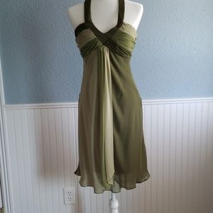 Multi color green halter dress
